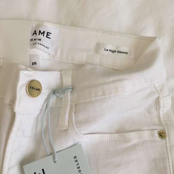 FRAME Le High Skinny white denim - NWT - Picture 4 of 7